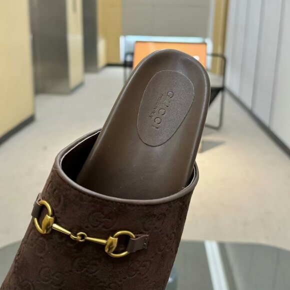 Gucci Brown Suede Mules with Horsebit Detail - Picture 7 of 7